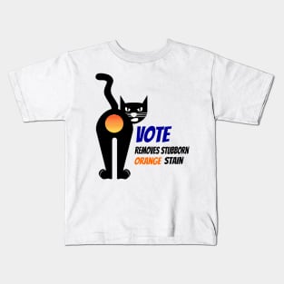 Vintage Cat Vote Removes Stubborn Orange Stain Kids T-Shirt